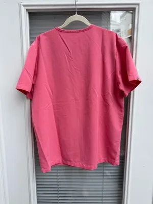 FIGS Leon Men’s Large Pink FIONx Scrub Top NWOT Hidden Pocket thumbnail 5