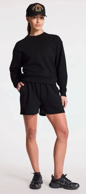 Bandier SET Black Casual Elastic Waist Short & Crewneck sweatshirt size S thumbnail 1