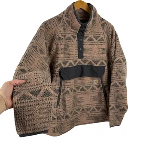 Carhartt T Snap Fleece Sweatshirt Desert Taupe Aztec Women’s XXXL OJ4991-W Pink thumbnail 6