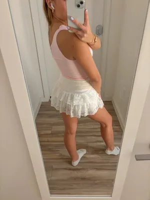 White Lace Mini Skirt Size XS thumbnail 2