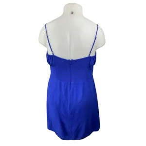 Aritzia Sunday Best Delilah Blue Sleeveless Mini Tank Flare A-Line Slip Dress XL thumbnail 4