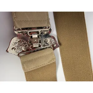 Rhinestone Floral Stretch Waist Belt Y2K Boho‎ Glam Beige 40" thumbnail 5