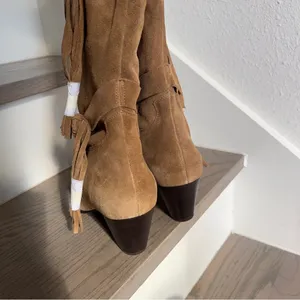NWOB Free People Fast Lane Fringe Suede Boots - Sand Tan - Size 11 thumbnail 8