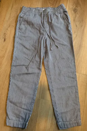 GAP Cotton Easy Pant Size XS Blue and White Stripe Drawstring Elastic Waist thumbnail 1