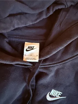 Nike Black Pullover Hoodie with White Swoosh thumbnail 2