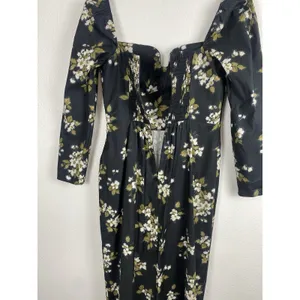 Reformation Floral Sweetheart Neck Midi Dress Long Sleeve Side Slit Size 6 thumbnail 11