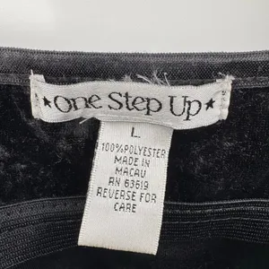 One Step Up Y2K Black Velvet Cami Tank Top Formed Cups Vintage 90s Whimsigoth Sexy Large thumbnail 7
