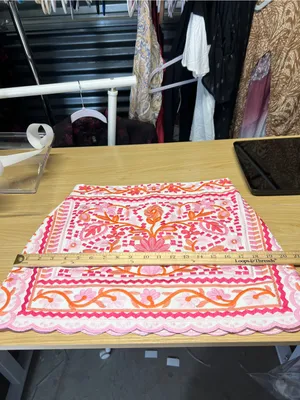 J.Marie Marina Embroidered Floral Mini Skirt Pink Orange White Size S thumbnail 13