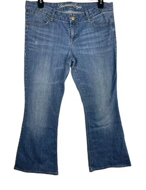 90s Y2K American Eagle Live Your Life Real Flare Distressed Denim Jeans 14 thumbnail 1