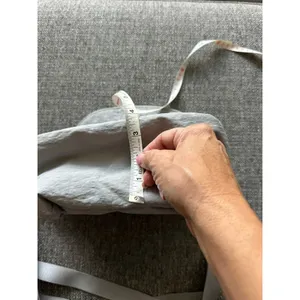Lululemon Grey Crinkle Nylon Crossbody Bag‎ Adjustable Strap Silver Logo Bag EUC thumbnail 10