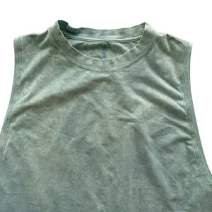 Lululemon All Yours Muscle Tank Top Cloudy Wash Arctic Green Size 10 Cotton thumbnail 3