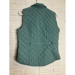 Eddie Bauer Quilted Down Vest Womens Small Teal Blue Excellent Full Zip Layering thumbnail 4