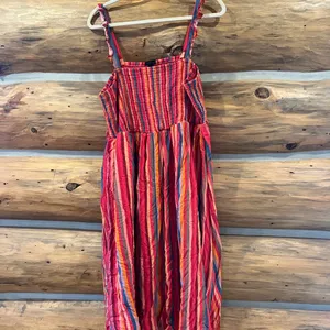 Torrid Pink Stripe Challis Smocked Tiered Midi Dress thumbnail 2