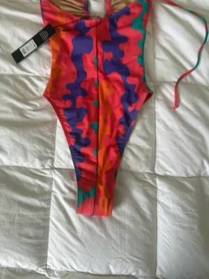 One Piece Swimsuit in Orange Purple Pink XS thumbnail 6