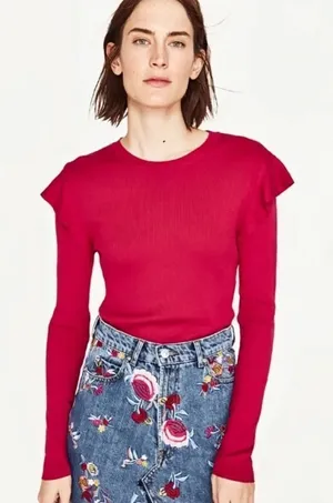 ✨ SWEATER WITH SHOULDER FRILL✨ thumbnail 1