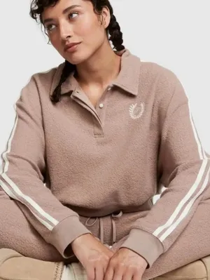 Victoria's Secret PINK Oatmeal Cropped Sherpa Sweater Size XS thumbnail 1