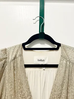 ba&sh Celie Metallic Dress in Gold thumbnail 7