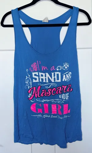 Bright Teal Sand and Mascara Tank thumbnail 1