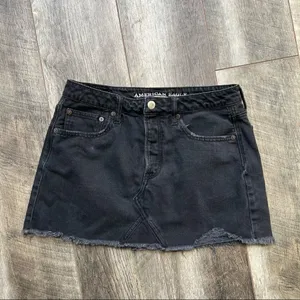 AEO 5 Button Distressed Hi Rise Festival Mini Skirt Women’s Size 6 thumbnail 2