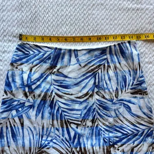 Tommy Bahama Monako Linen Leaf Mini Skirt 2 Blue Resort Coastal European Summer thumbnail 6