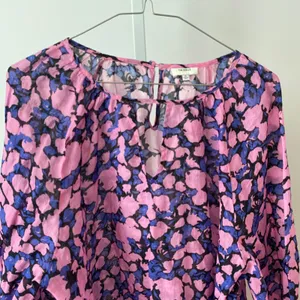Anthro The Odells XL Pink Floral Blouse Keyhole Top Boho Cottage Prairie Peasant thumbnail 2