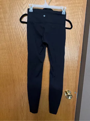 Lululemon Black High-Waist Textured moto Leggings full length size 6 thumbnail 2