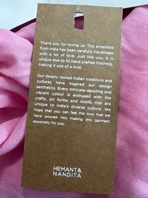 Hemant & Nandita Pink Floral Ruffle Tiered Mini Dress NWT S thumbnail 8