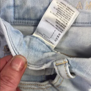 American Eagle Outfitters Blue Jean Shorts High-Waisted Frayed Hem thumbnail 3