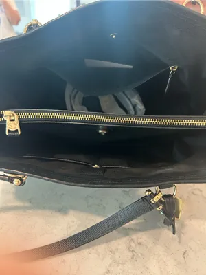 Coach Black Leather Tote Bag with Long Shoulder Strap thumbnail 4