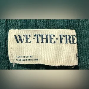 Free People Chunky Ribbed Green Button Down Cardigan Sweater Size‎ Medium thumbnail 3