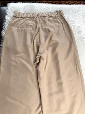 Abercrombie Tan Pleated Wide Leg Trousers thumbnail 5