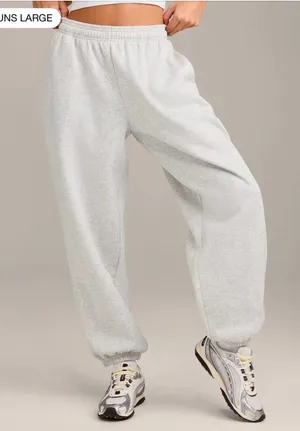 Oner Active Foundations Cosy Oversized Cuffed Joggers Light Grey Marl M-Long thumbnail 1