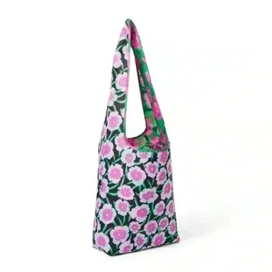 NWT DVF Diane von Furstenberg x Target Poppy Geranium Reversible Reusable Bag thumbnail 2
