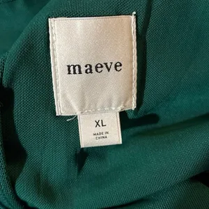 Maeve Size XL Halter Fit & Flare Mini Dress Green Holiday Taffeta Anthropologie thumbnail 5