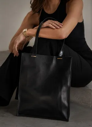 Givenchy Purfume Black Leather Shoulder Bag Tote Fall Boho Purse thumbnail 1
