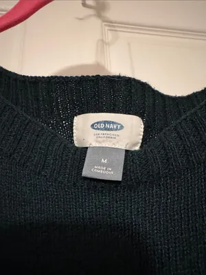 Old Navy Scoop Neck Pullover Dark Green Cotton Blend Sweater thumbnail 2