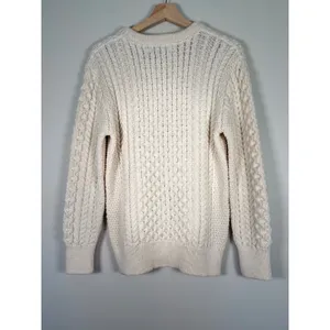 Original‎ Aran Co Womens Cream 100% Merino Wool Cable Knit Sweater Small Ireland thumbnail 4