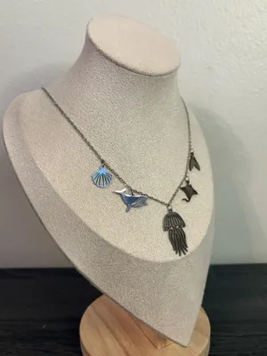 Handmade Silver Beachy Charm Necklace thumbnail 2