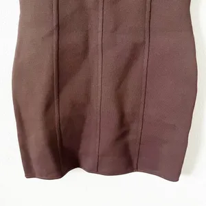 Aritzia Babaton Sculpt Knit Rich Mocha Brown Bodycon Seam Detail Mini Dress thumbnail 6