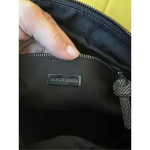 Giorgio Armani vintage fabric with Leather Hand Bag thumbnail 6