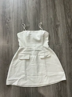 Showpo New Katia Mini Dress Strappy Corset A Line Dress In White Size Small (6) thumbnail 9
