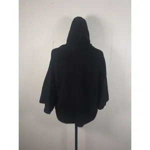 black anthropologie poncho sweater hooded small‎ Bell Sleeves Soft Thick thumbnail 3