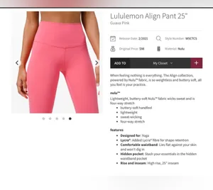 Lululemon Guava Pink Align Leggings sz 8 thumbnail 4