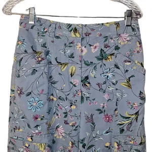 Anthropologie Womens Blue Victoria Floral‎ Cargo Pants 4 thumbnail 3