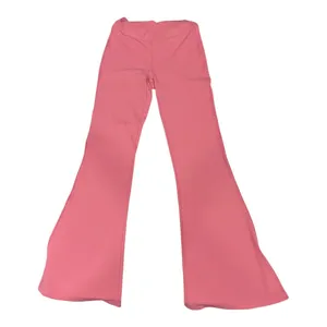 Halara Crossover High Waisted Ribbed Flare Yoga Pants Pink Size S thumbnail 1
