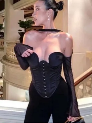 House of CB Mina Structured Black Corset XS thumbnail 8
