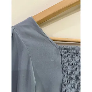 Abercrombie Ruched Front‎ Long Sleeve Coquette Blouse Blue Size XS Y2K thumbnail 6