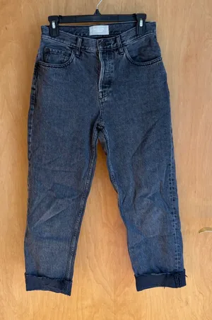 Everlane The Cheeky Straight Leg Jeans Cropped Charcoal Gray‎ Women's Size 28 thumbnail 1