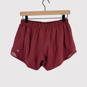 Lululemon Womens Shorts Red Hotty Hot Low Rise Lined Running Gym Size 8 Tall thumbnail 3