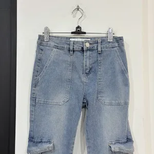 Indigo Rein Light Wash Utility Cargo Flare Jeans Juniors Size 3 thumbnail 2